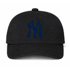 Black New York Yankees dad baseball cap hat - front view
