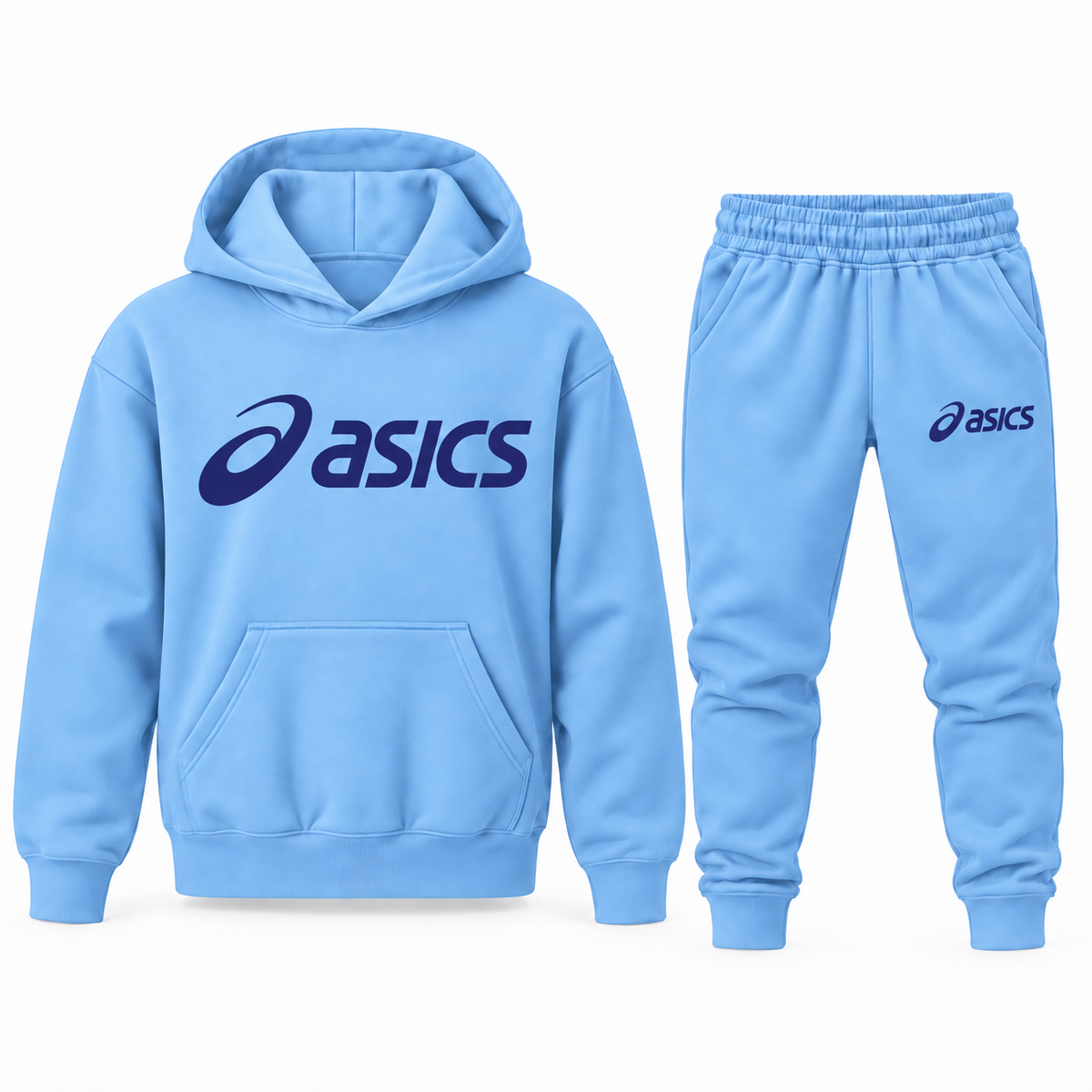 Youth ASICS Hoodie Jogger Set - Sky Blue