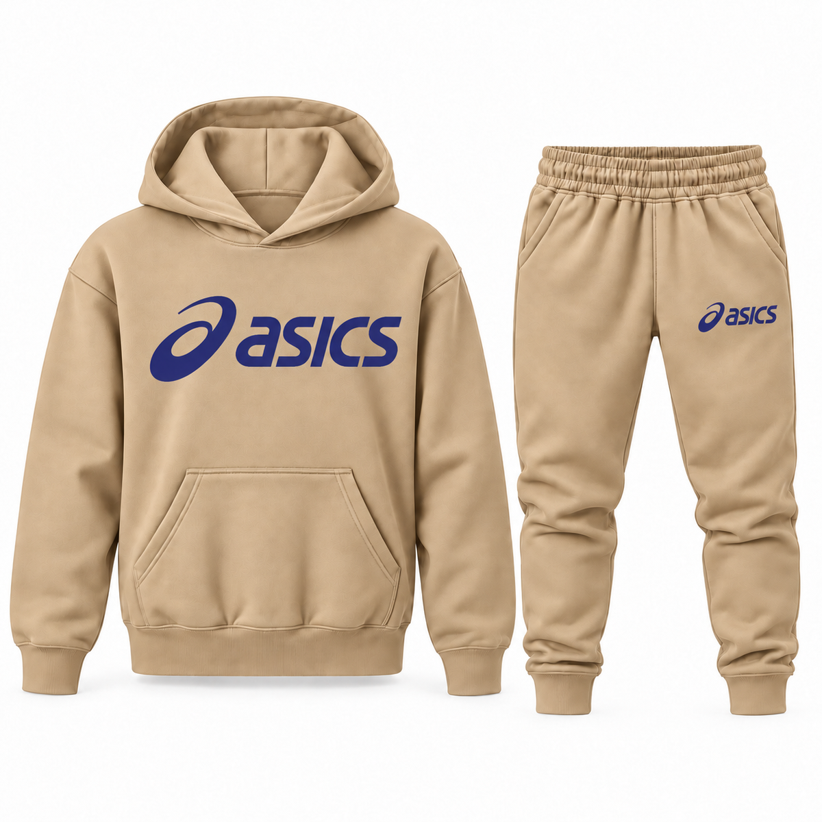 Youth ASICS Hoodie Jogger Set - Tan