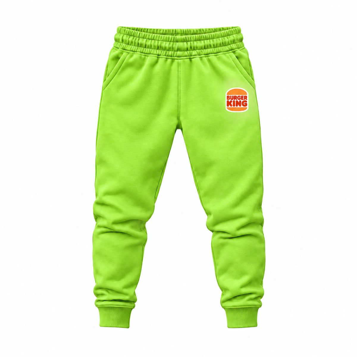 Youth Burger King Joggers Sweatpants - Lime Green