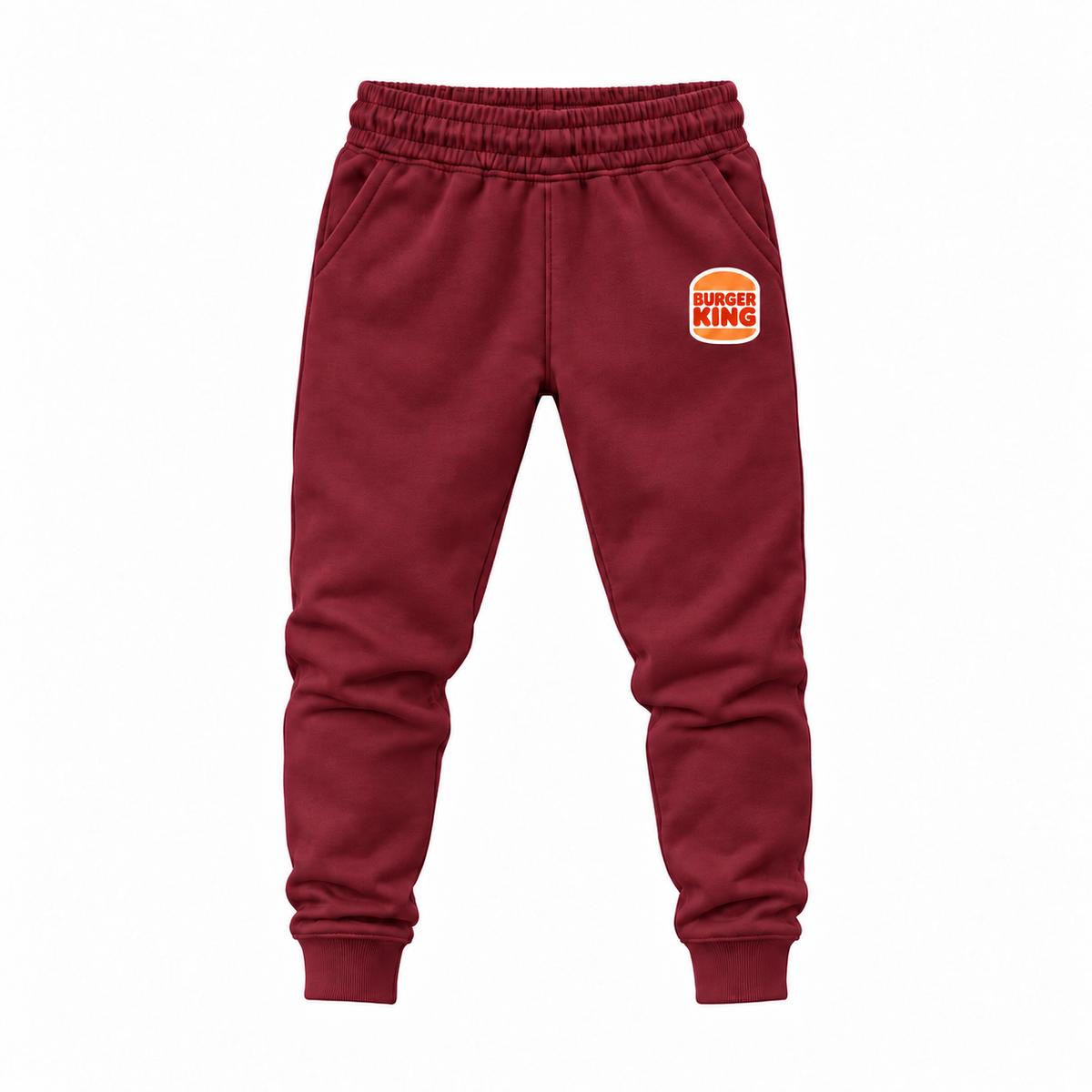 Youth Burger King Joggers Sweatpants - Maroon