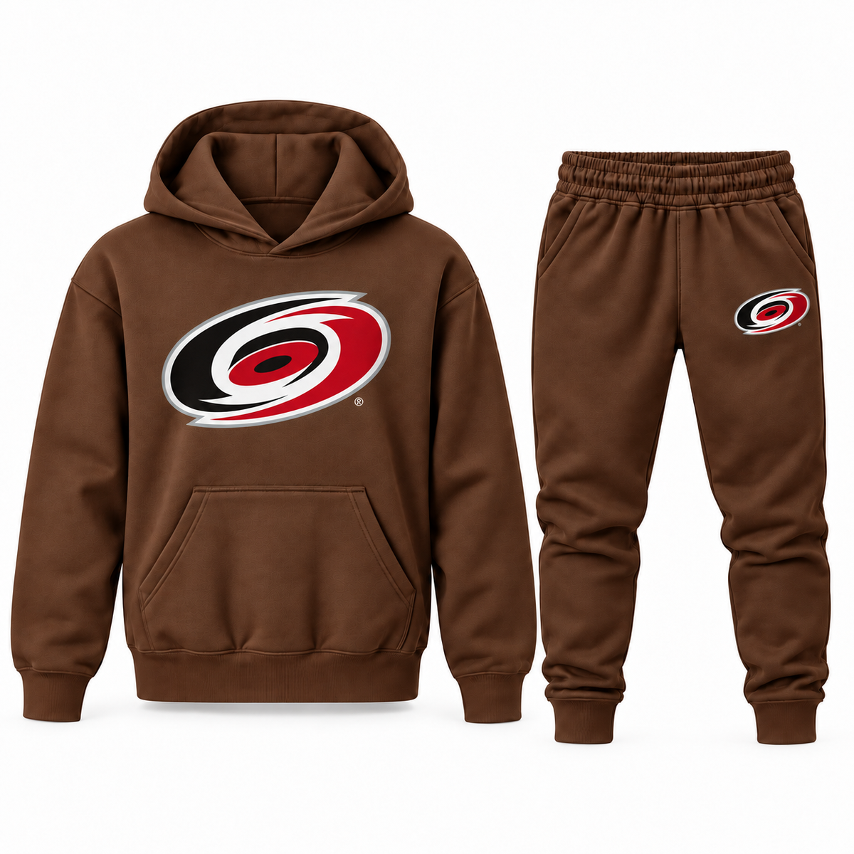 Youth Carolina Hurricanes Hoodie Jogger Set in Brown