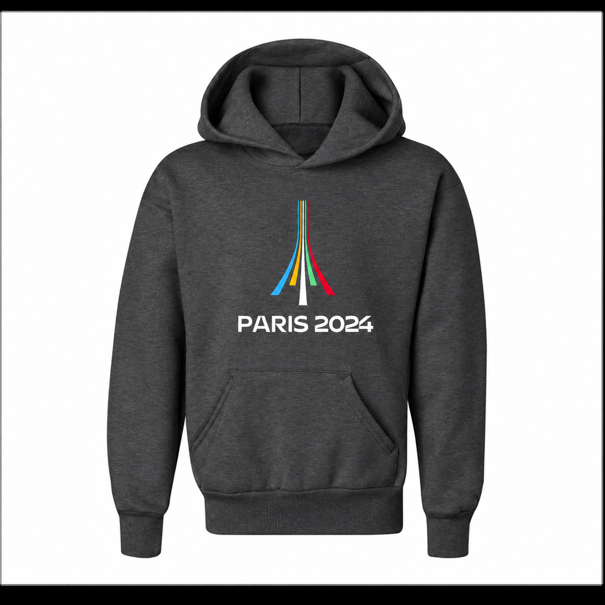 Youth Olympia Parisa 2024 Pullover Hoodie - Charcoal