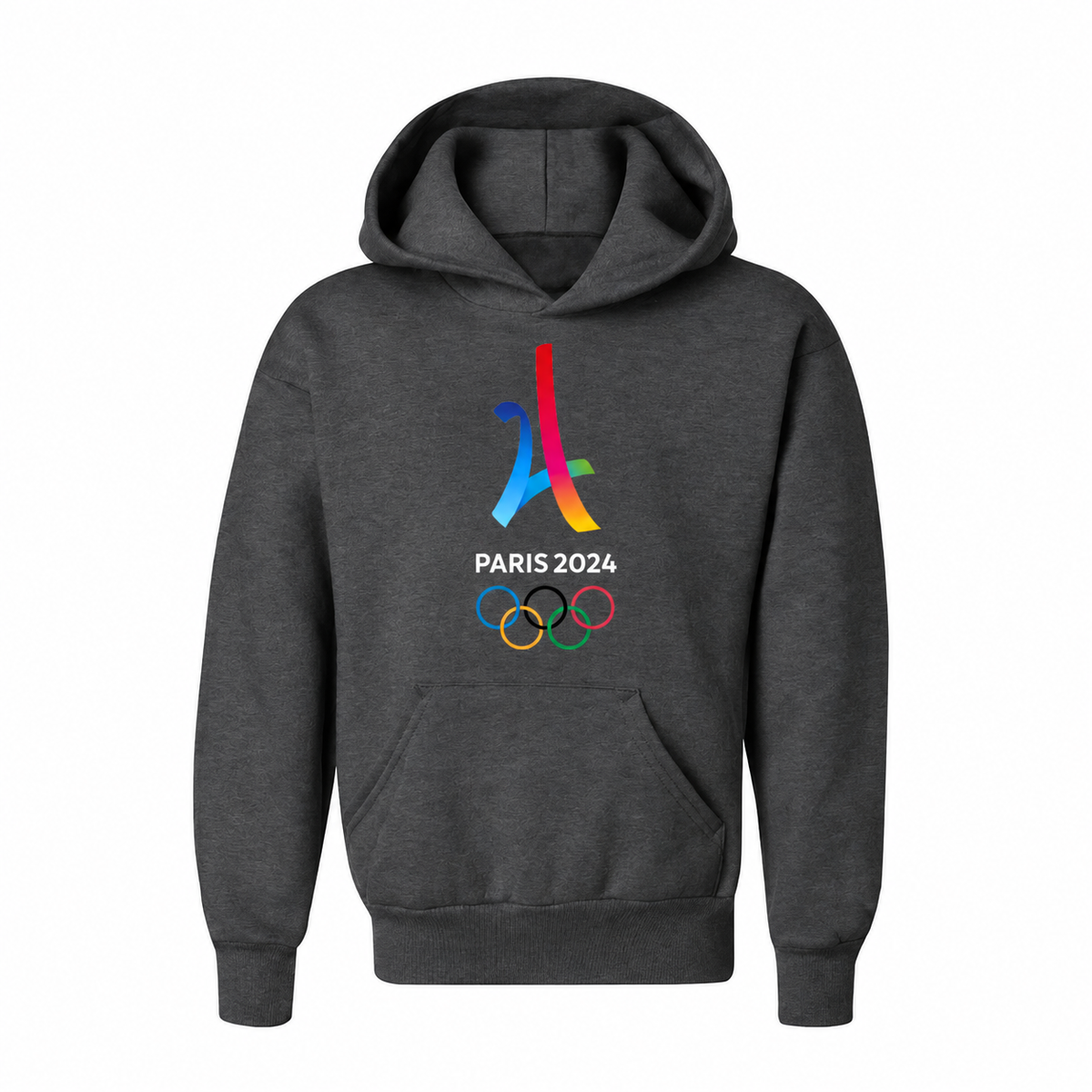 Youth Paris 2024 Olympics Pullover Hoodie - Charcoal