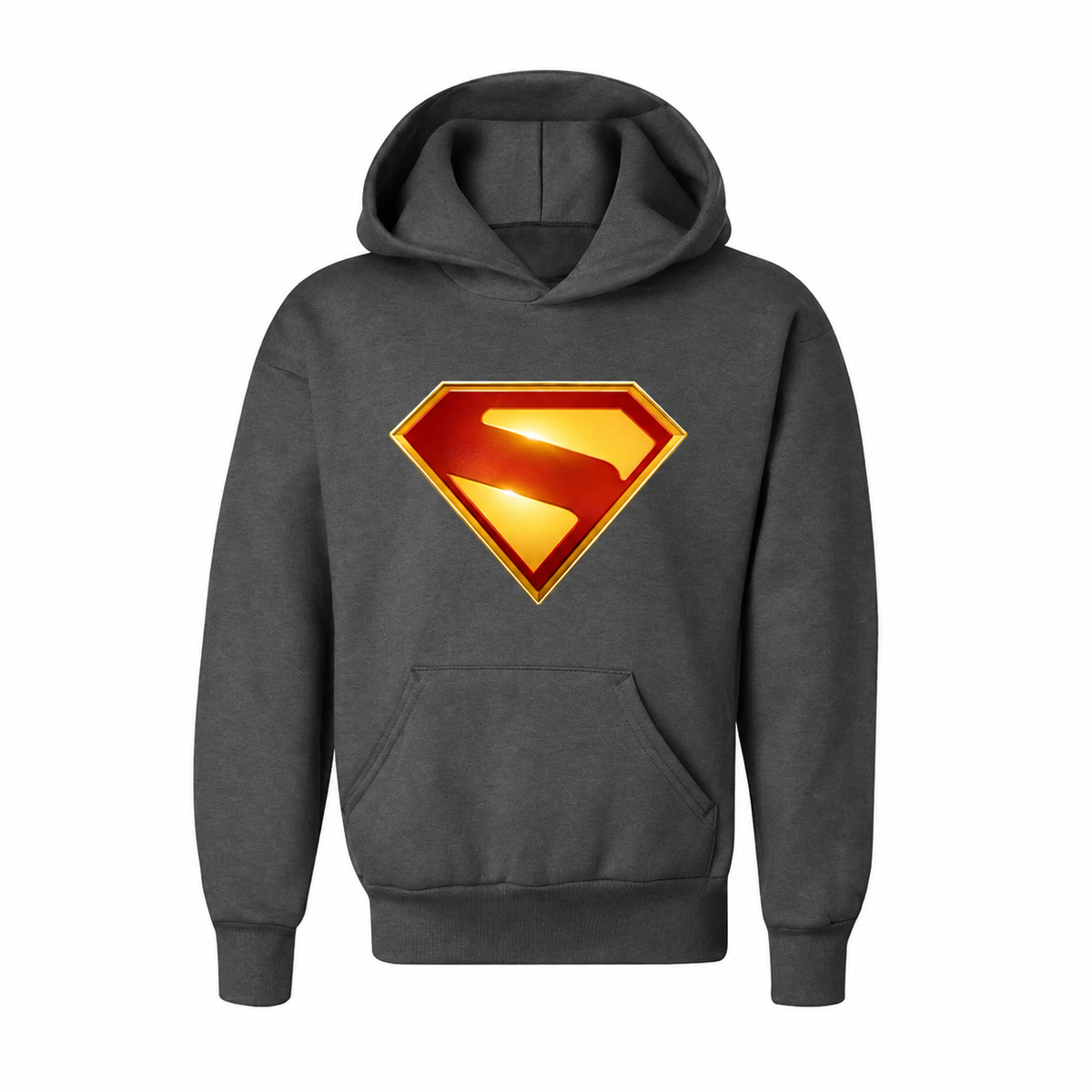 Youth's Superman 2025 Pullover Hoodie - Charcoal