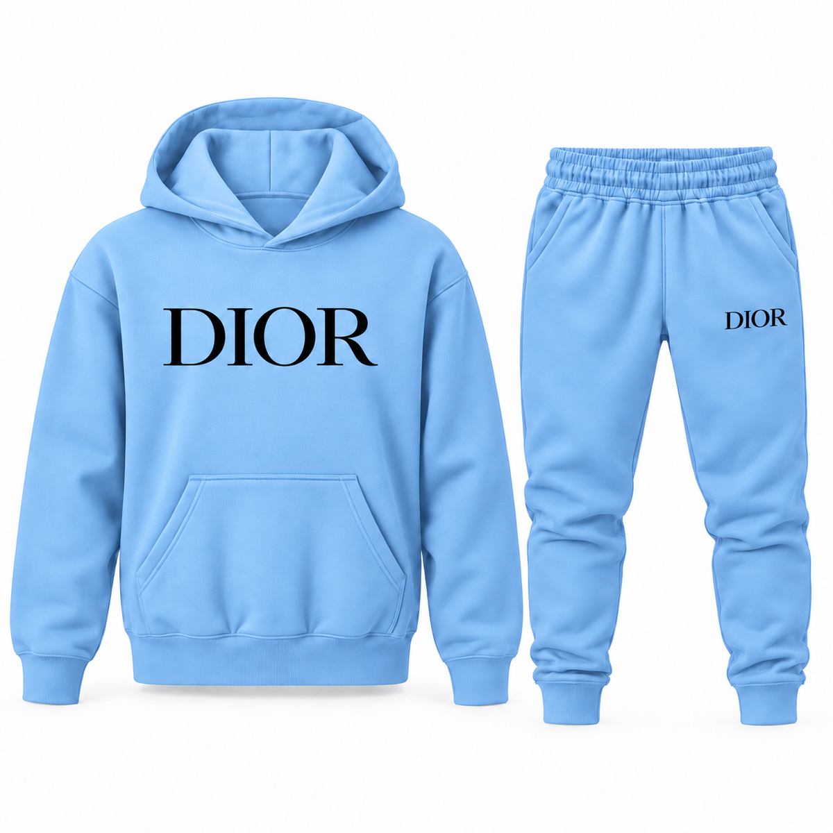 Youth Dior Hoodie Jogger Set in Sky Blue