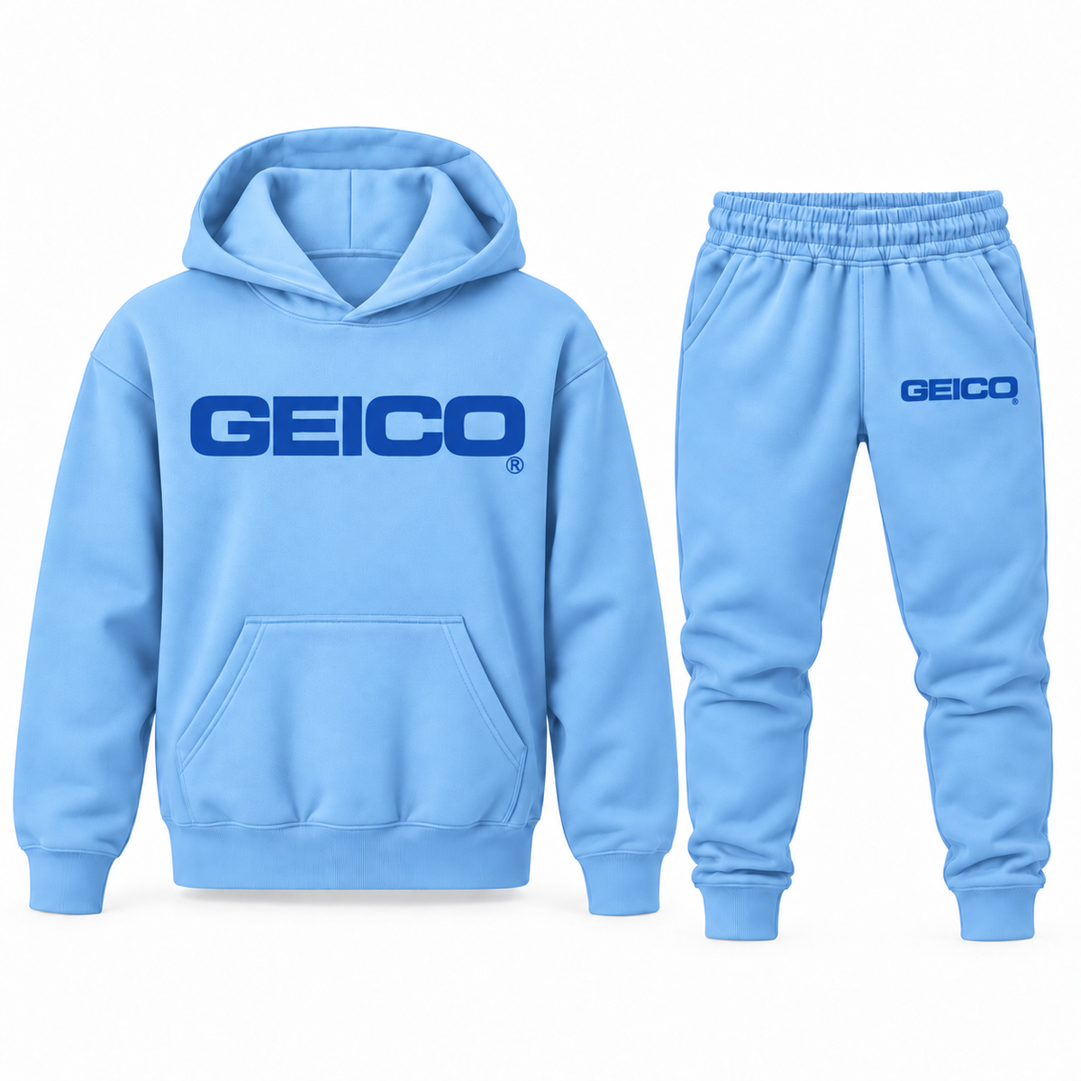 Youth Geico Hoodie Jogger Set - Sky Blue
