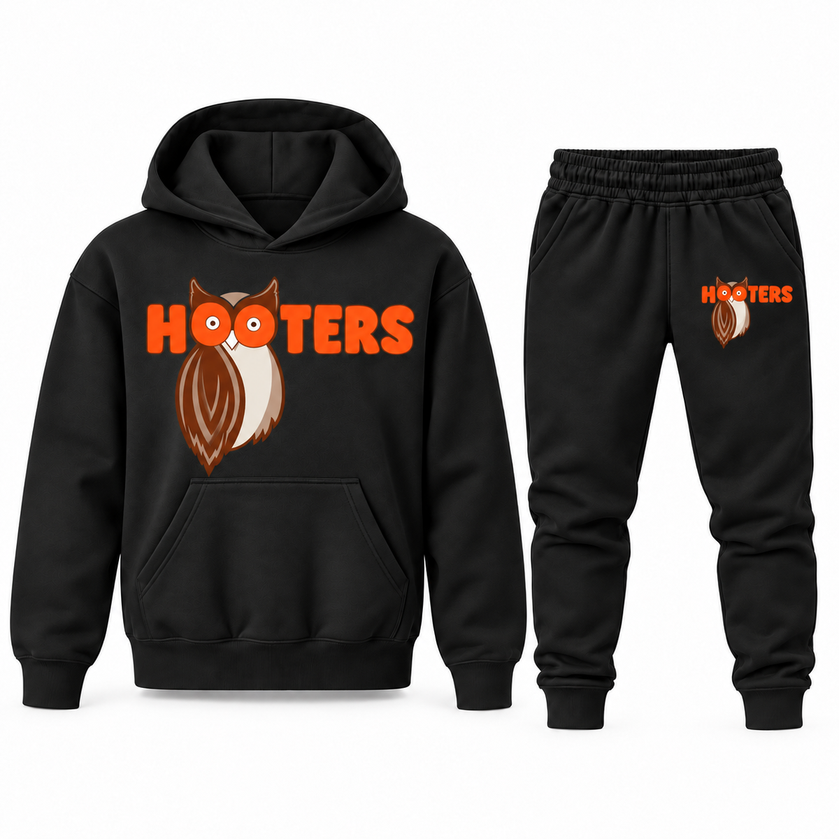 Youth Hooters Hoodie Jogger Set - Black