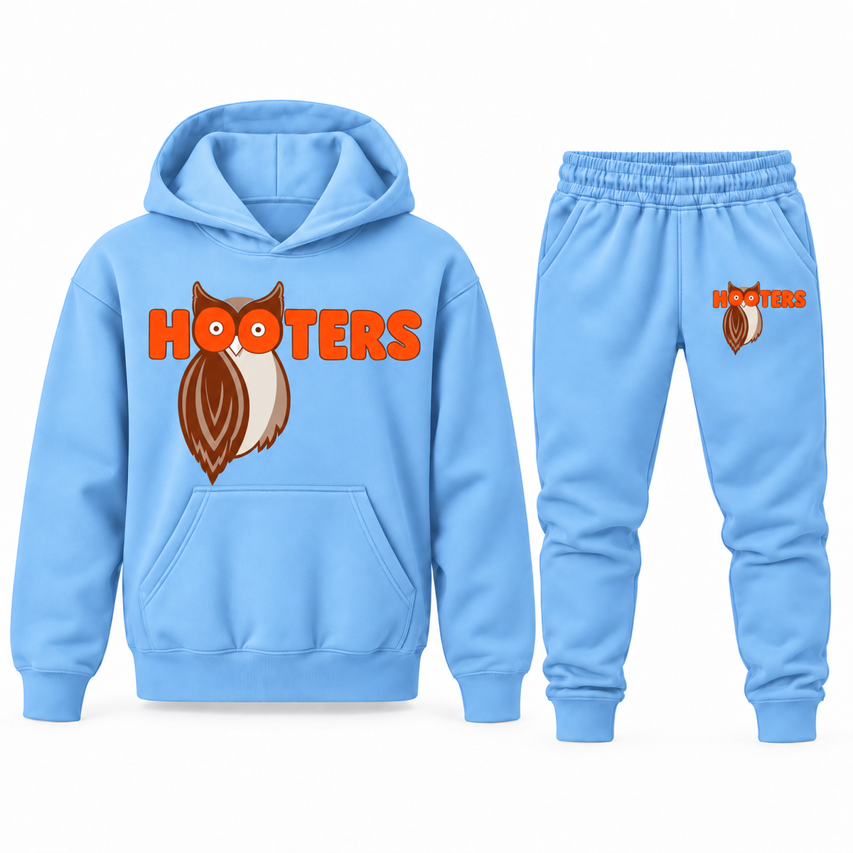 Youth Hooters Hoodie Jogger Set - Sky Blue