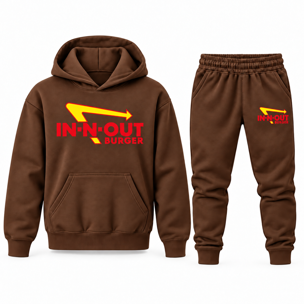 Youth In-N-Out Burger hoodie jogger set - Brown