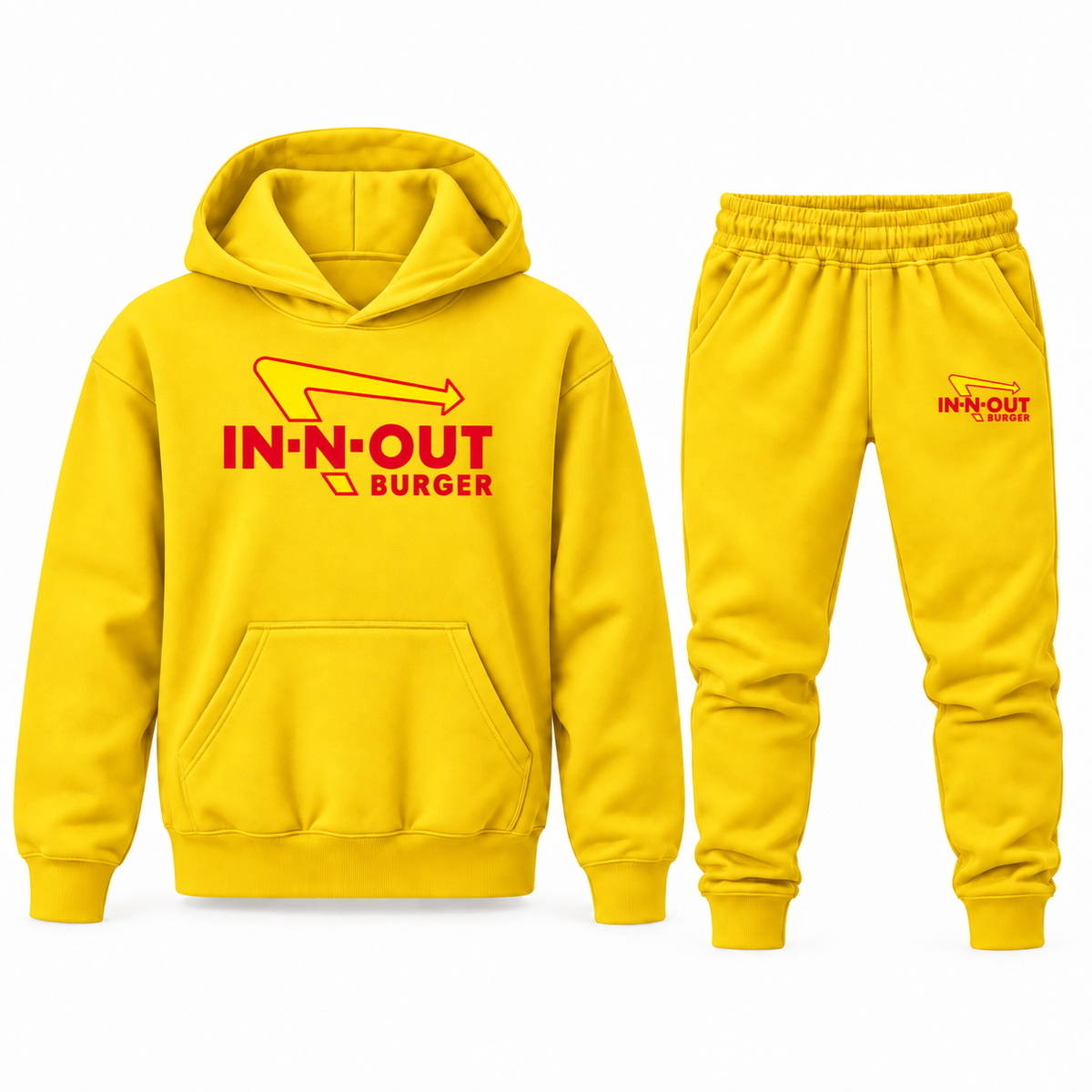 Youth In-N-Out Burger hoodie jogger set - Yellow