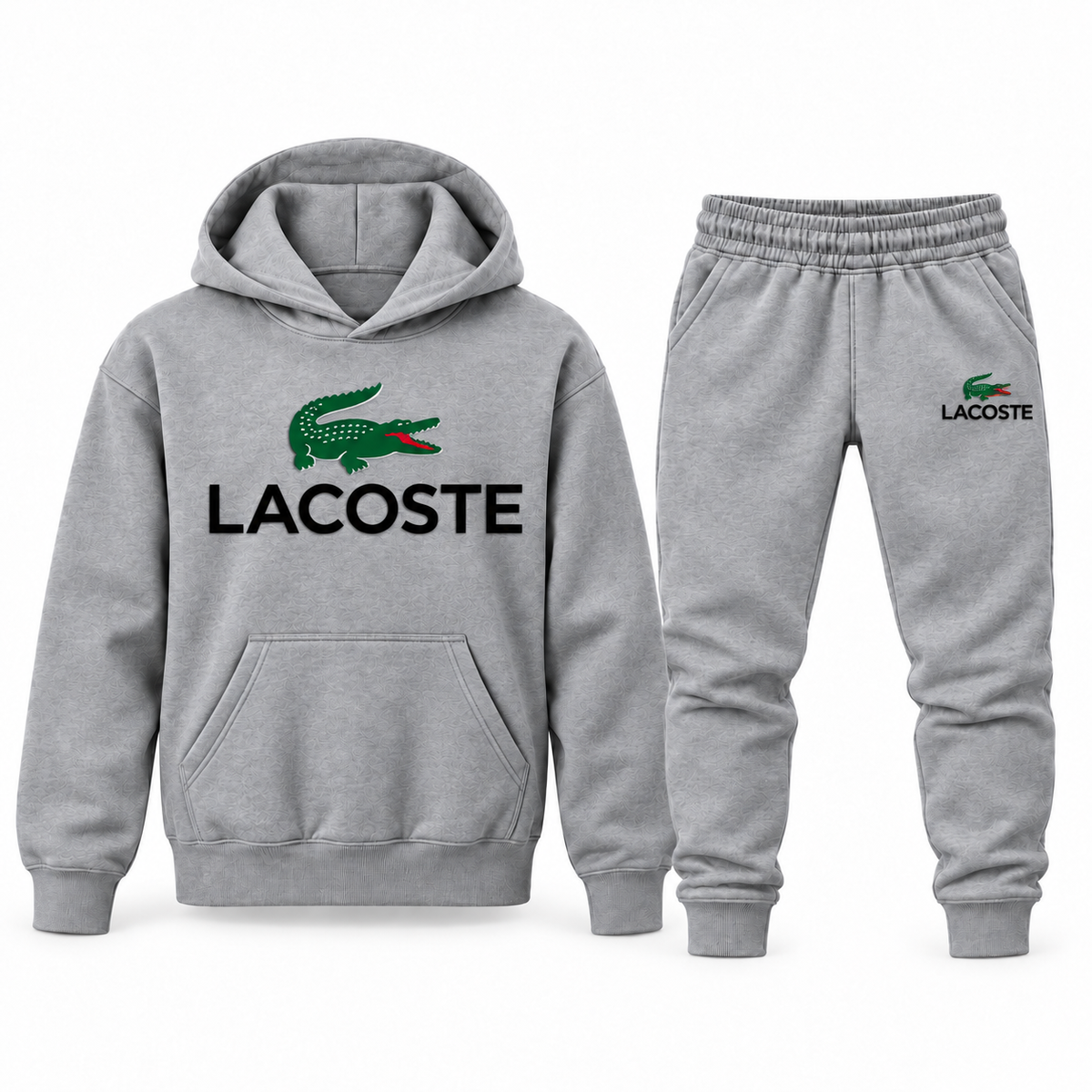 Youth Lacoste Hoodie Jogger Set in Gray