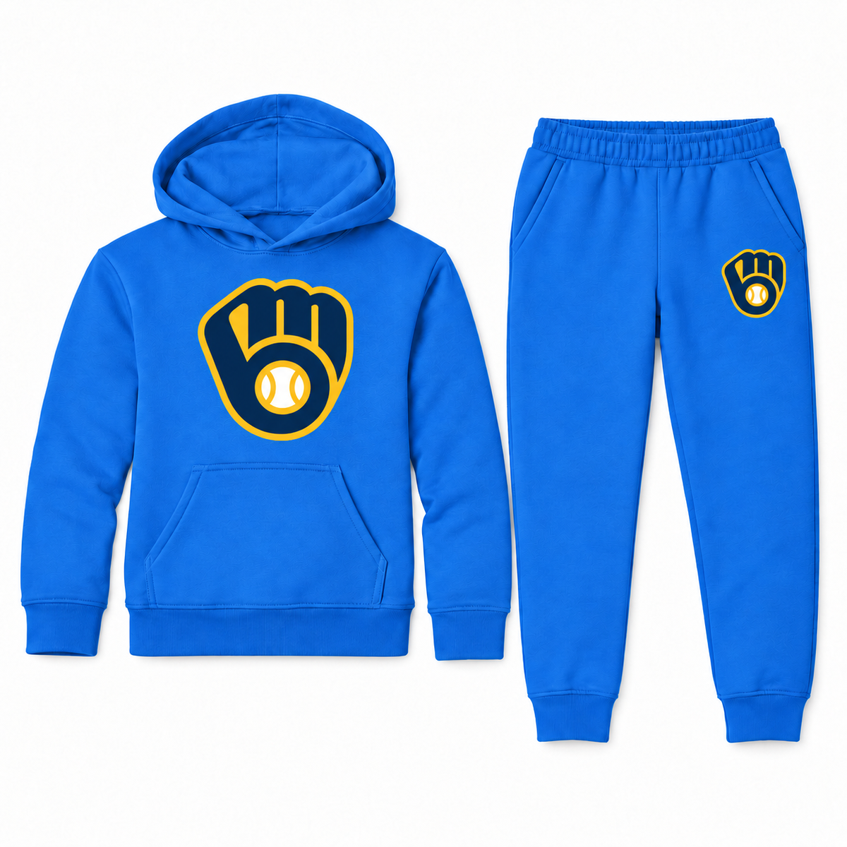 Youth Milwaukee Brewers hoodie jogger set in Blue
