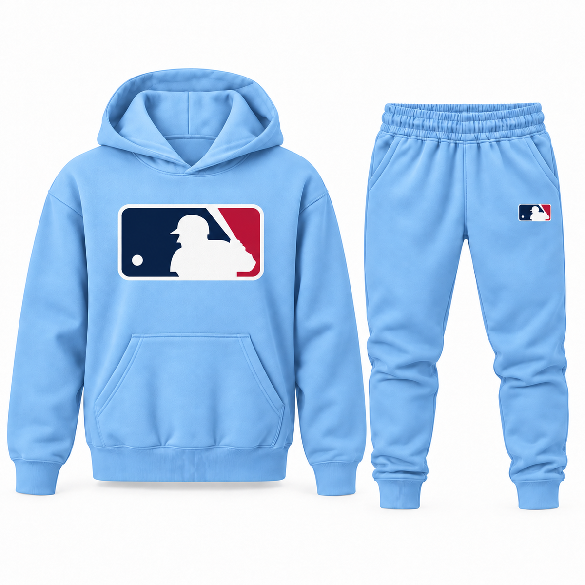 Youth MLB Hoodie Jogger Set in Sky Blue