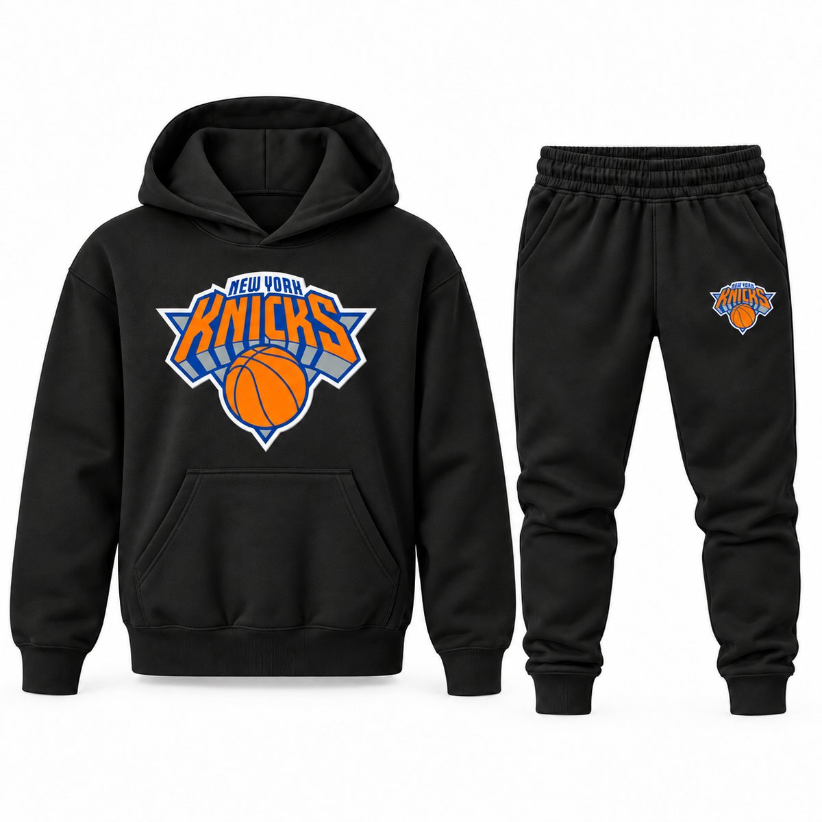 Youth New York Knicks Hoodie Jogger Set in Black