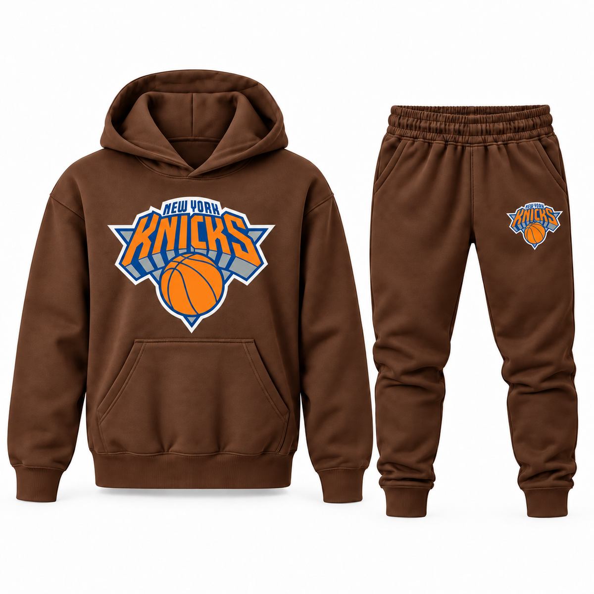 Youth New York Knicks Hoodie Jogger Set in Brown