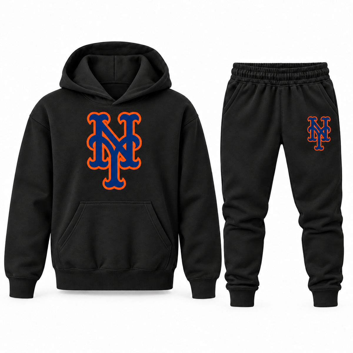 Youth New York Mets Hoodie Jogger Set - Black