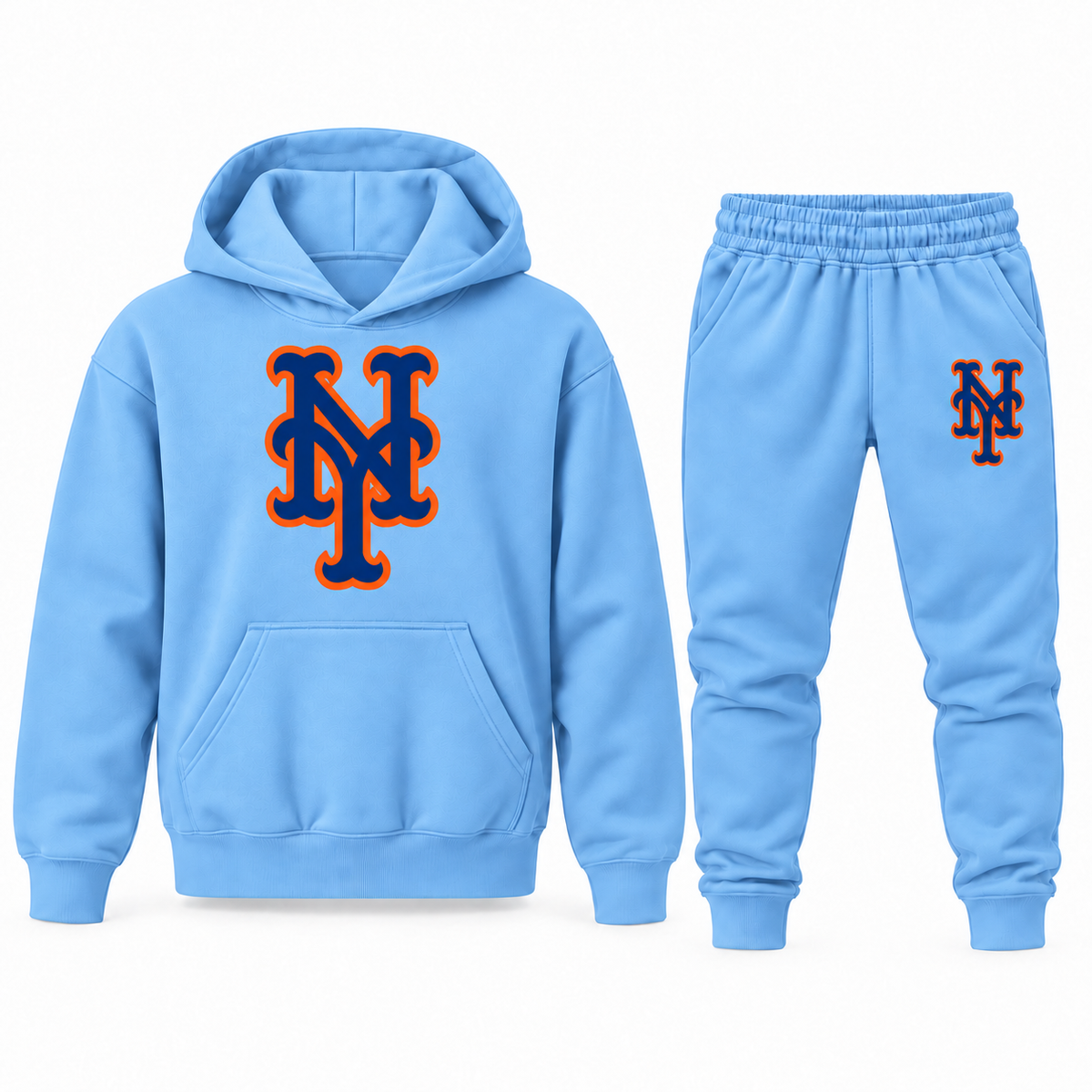 Youth New York Mets Hoodie Jogger Set - Sky Blue