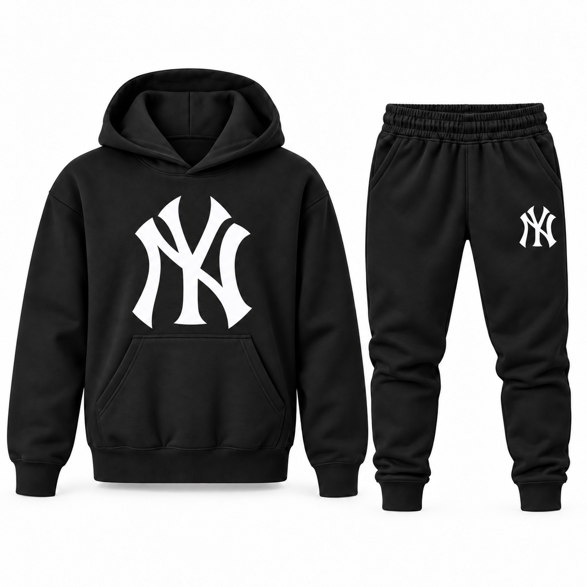 Youth New York Yankees Hoodie Jogger Set in Black