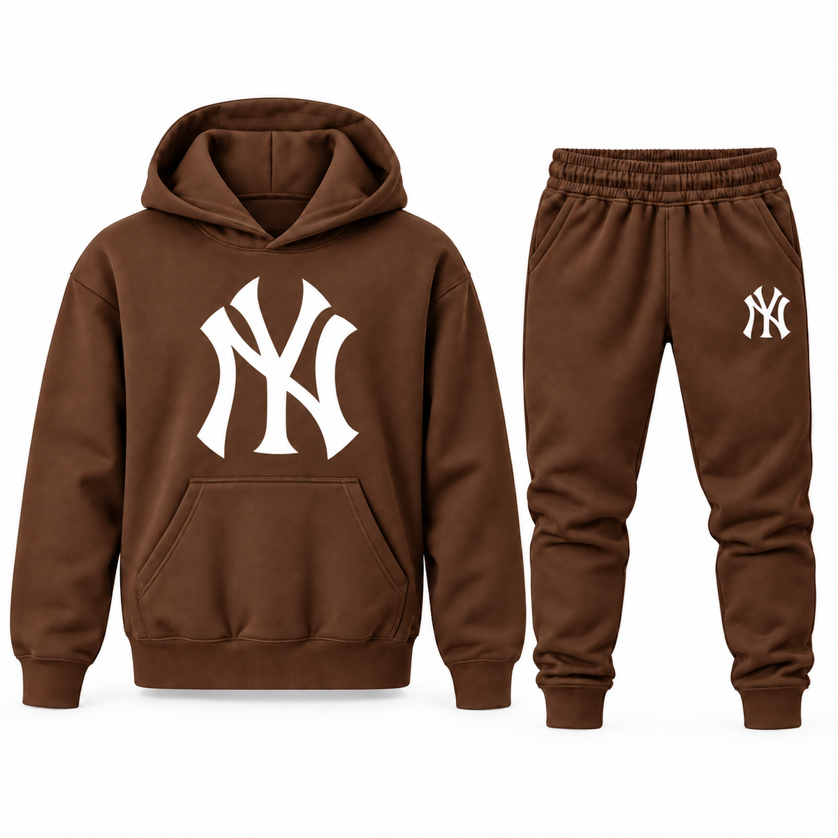Youth New York Yankees Hoodie Jogger Set in Brown