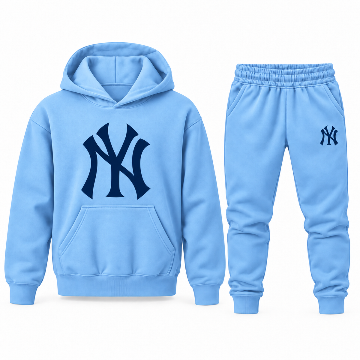 Youth New York Yankees Hoodie Jogger Set in Sky Blue
