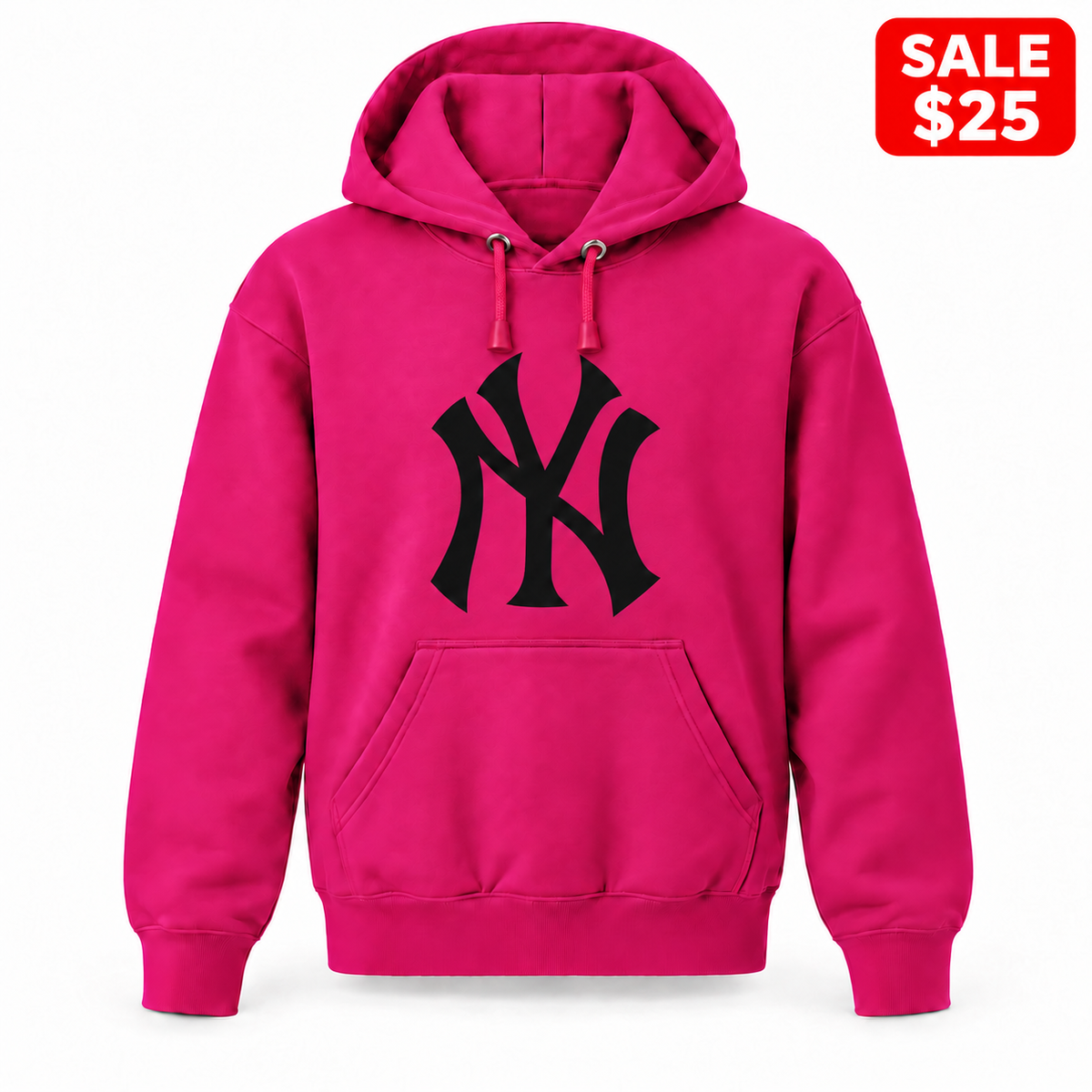 Youth New York Yankees Pullover Hoodie in Hot Pink — SALE $25