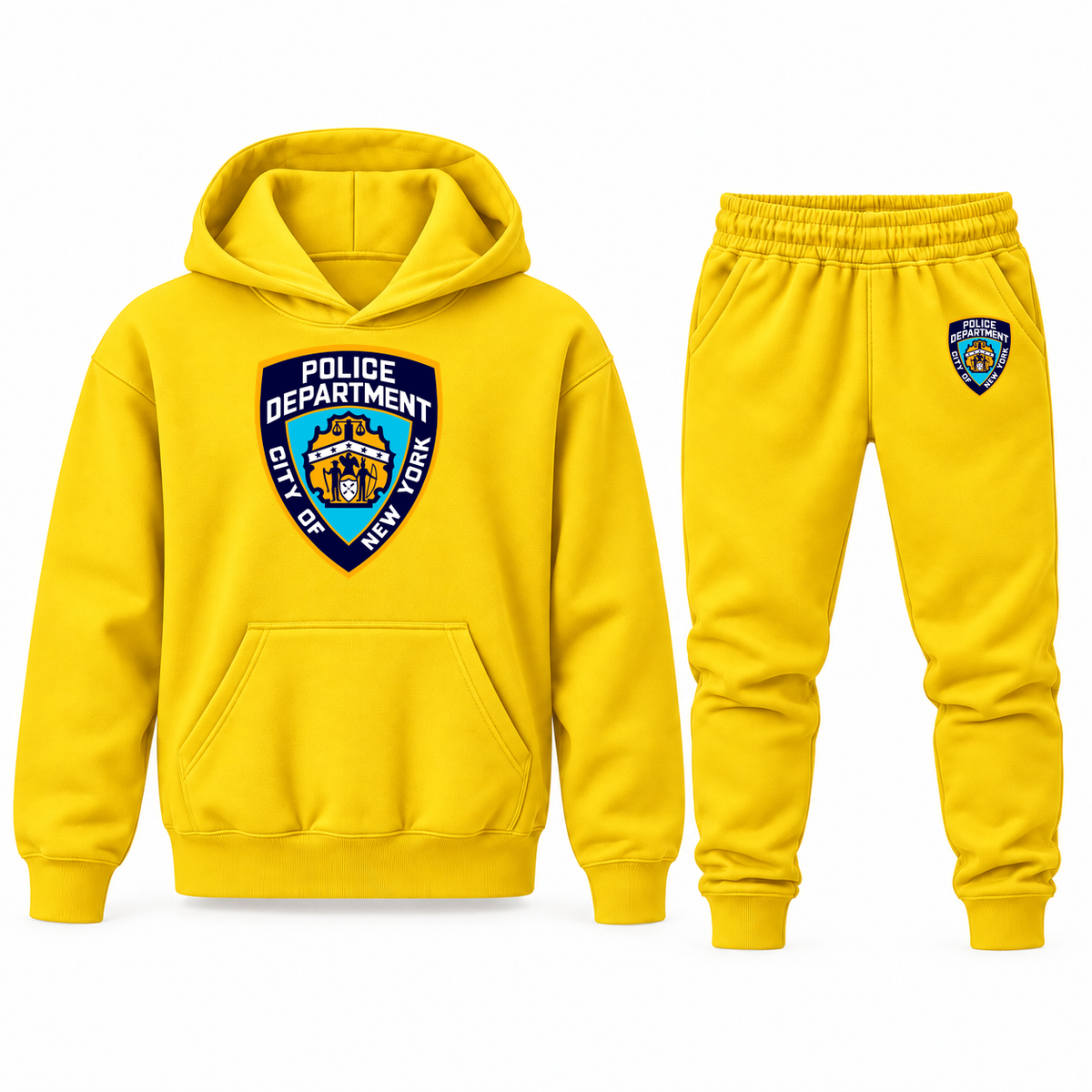 Youth NYPD Hoodie Jogger Set - Yellow