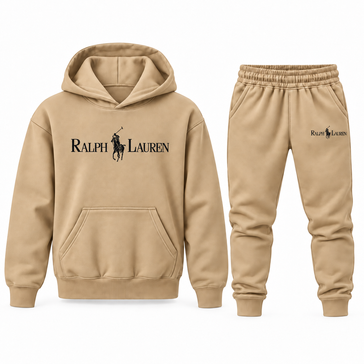 Youth Polo Ralph Lauren Hoodie Jogger Set in Tan