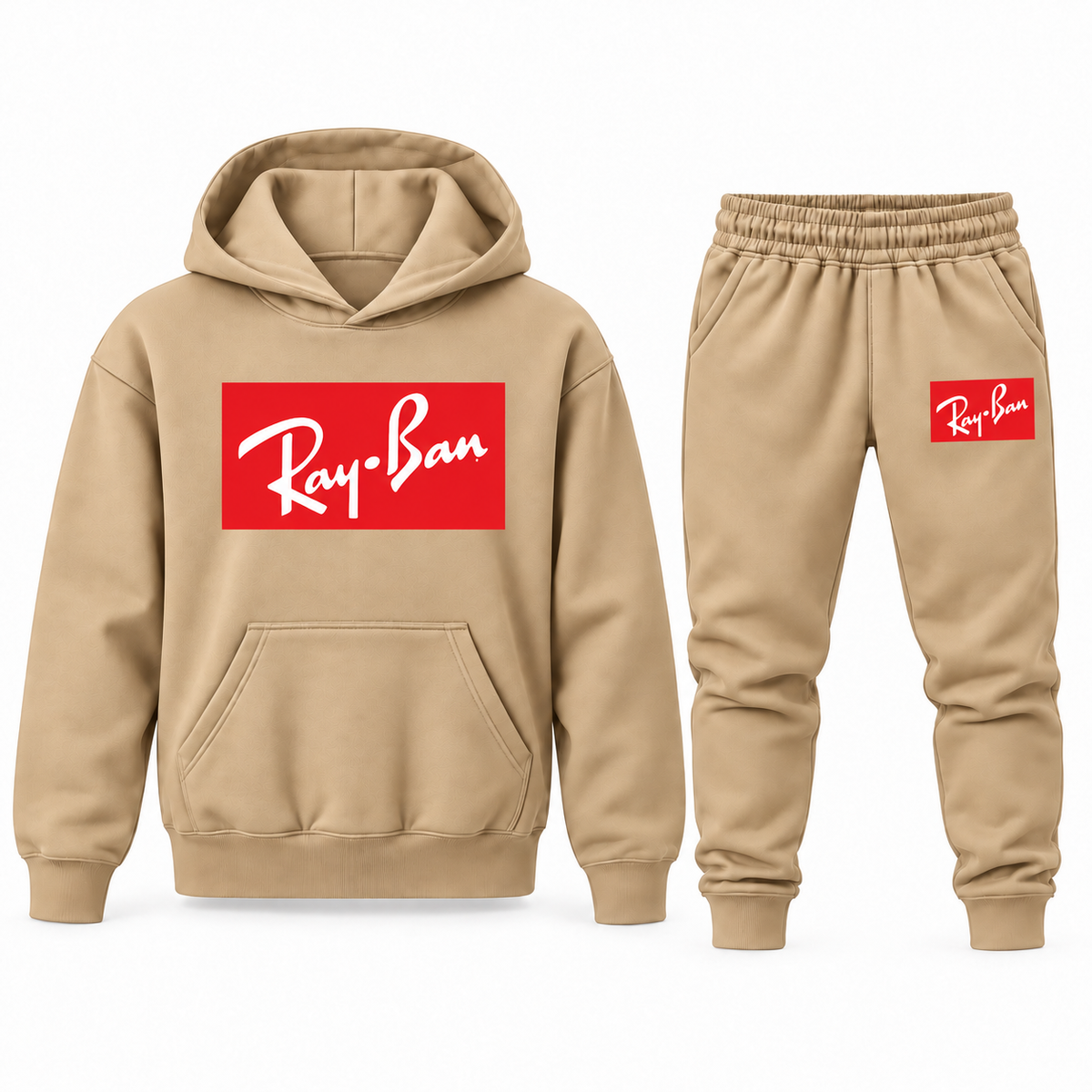 Youth Ray-Ban Hoodie Jogger Set - Tan