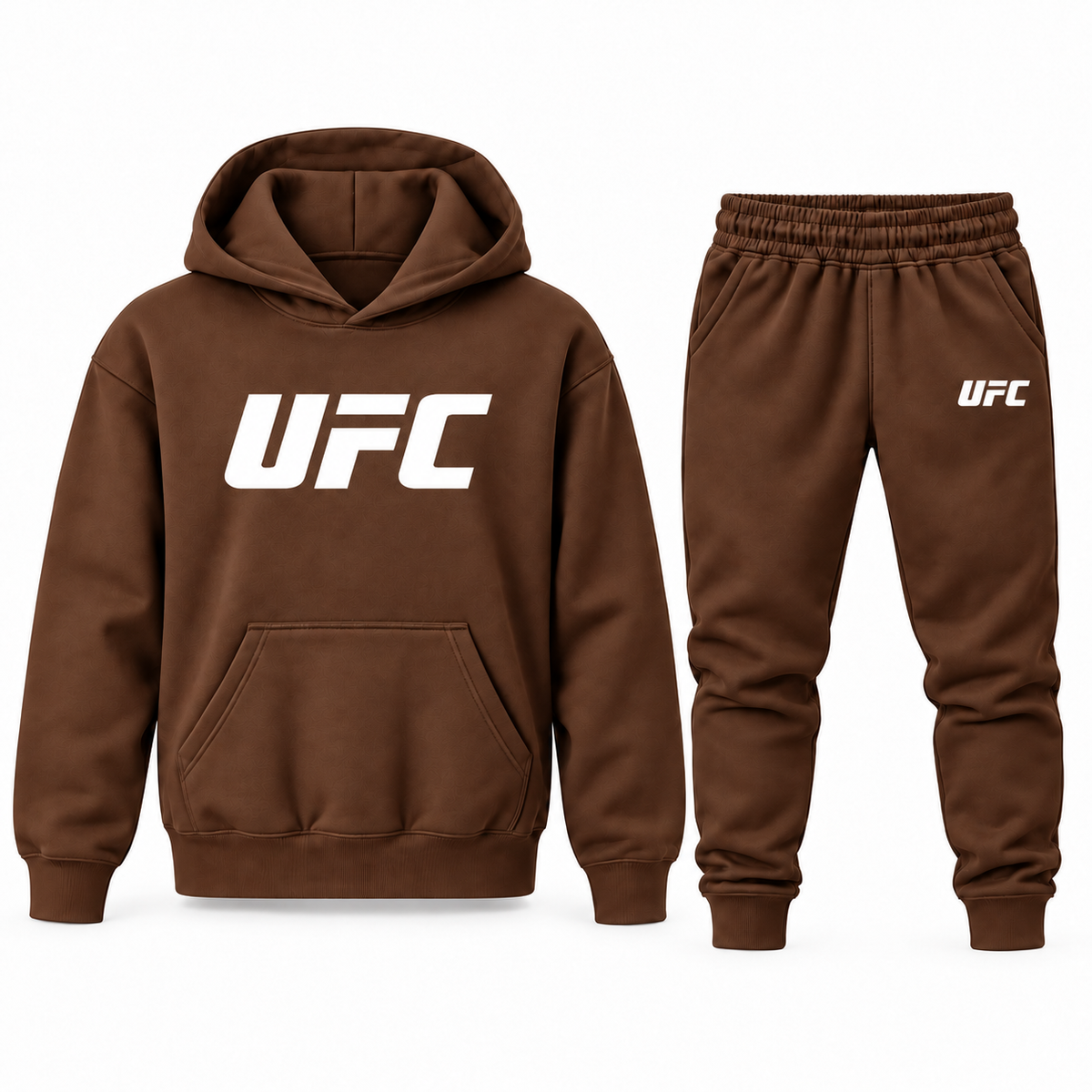 Youth UFC hoodie jogger set - Brown