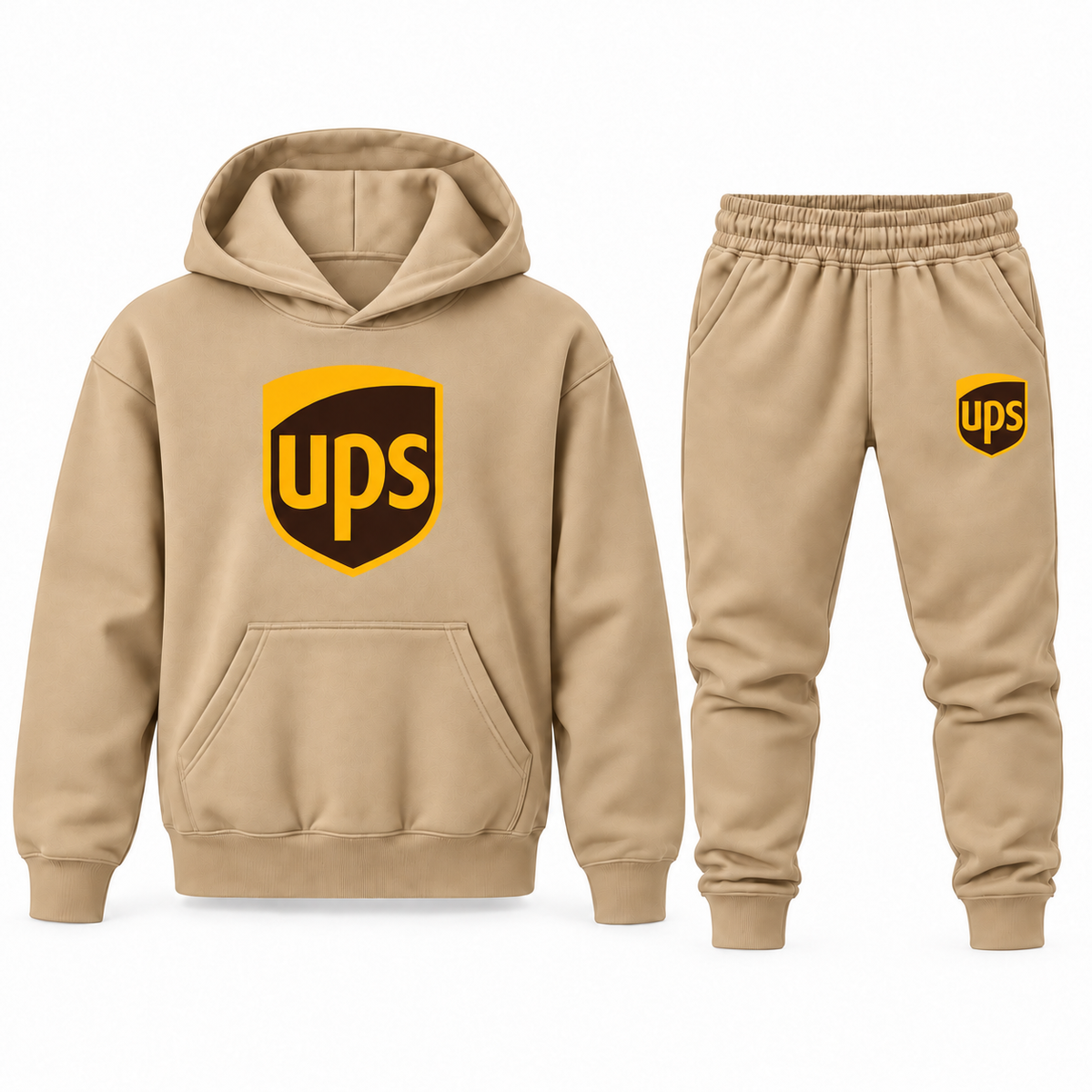 Youth UPS Hoodie Jogger Set - Tan