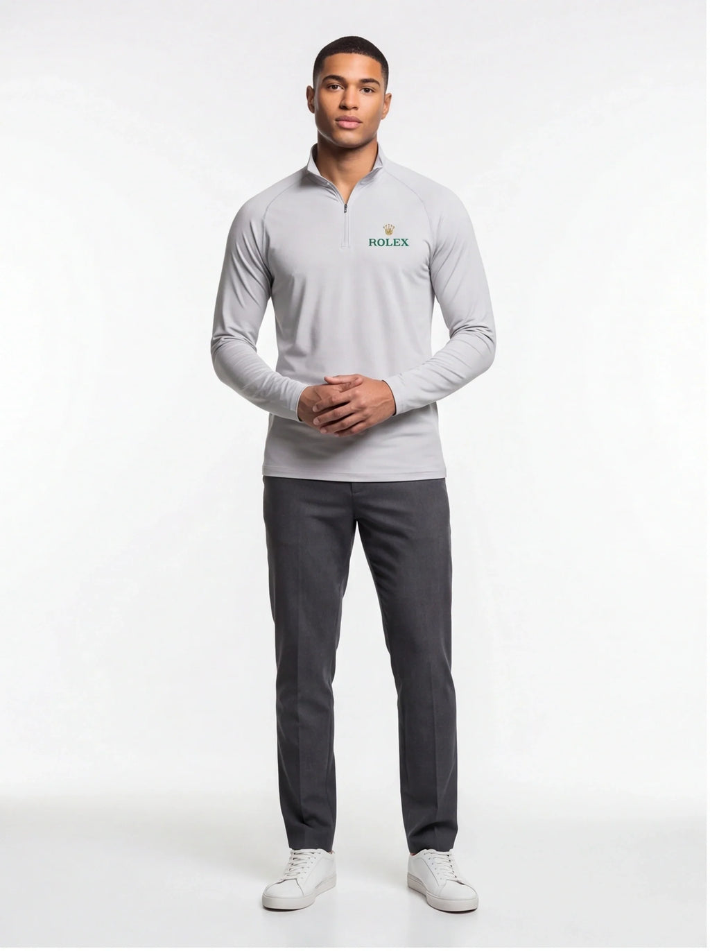 Men's Rolex Lightweight Quarter-Zip Athletic Shirt Long Sleeve Performance Wear